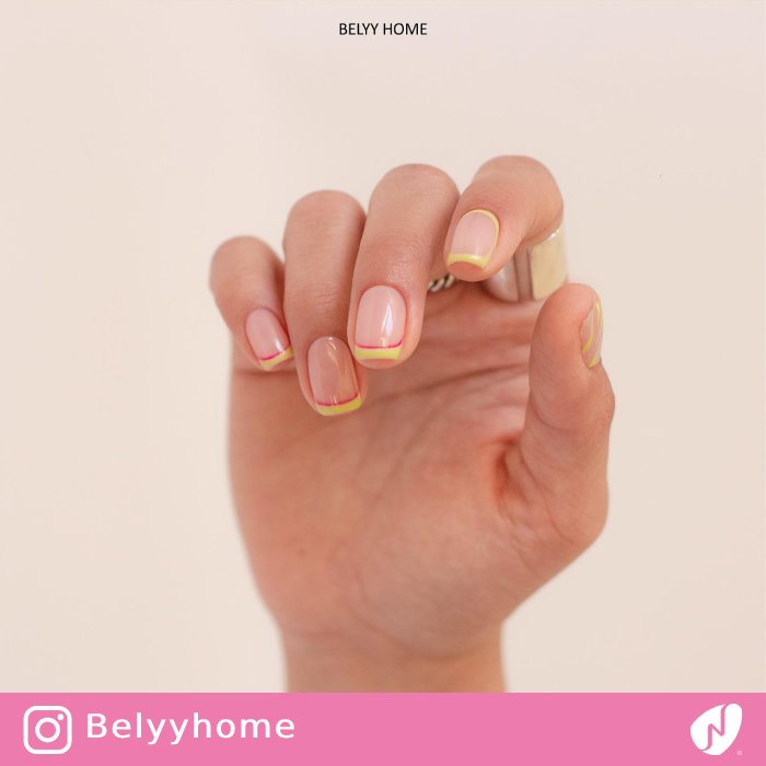 Square Double French Manicure